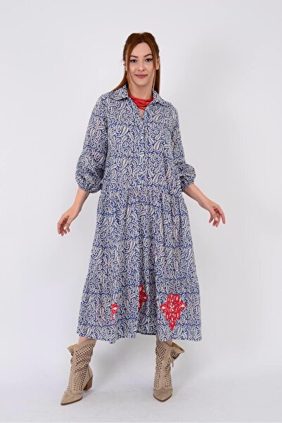 Park Moda AN10522 МАРИНСЬКА СУКНЯ З ВИШИВКОЮ