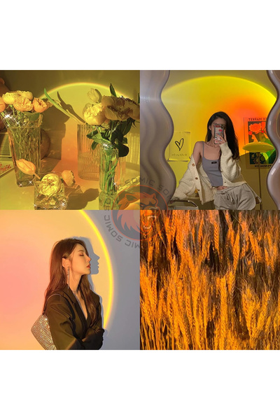 SOMIC Gün Batımı Projektör Uzaktan Kumandalı, Sunset Lamba 16 Renk Gece Lambası 360 ° Fotoğraf Çekim Işığı