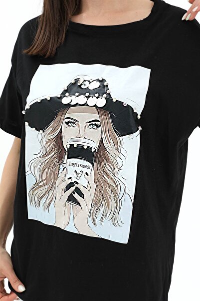 VAPUR Tričko Crew Neck Cowboy Hat Jersey – černé