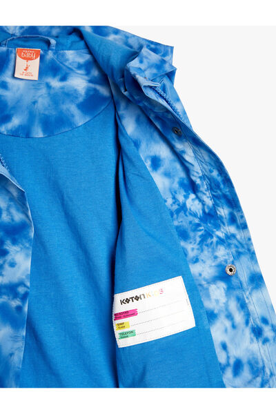 Koton Hemdjacke mit Kapuze und Batikmuster – mit Taschen