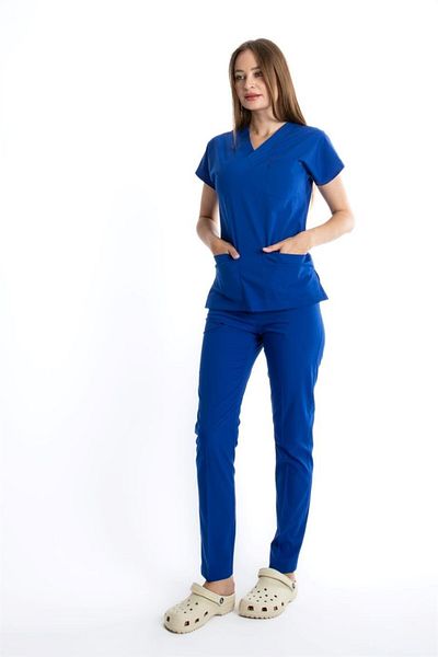 Uçak Medikal Costum chirurgical Lycra Indigo Blue U-flex