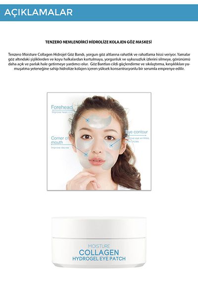 TENZERO 60 Pack Hydrolyzed Collagen Anti-Aging and Wrinkle Eye Mask