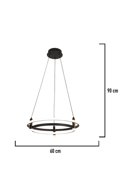 Apliqa Blom Yuvarlak 112 Watt Siyah  Modern Oturma Odası Salon Sarkıt Led Avize