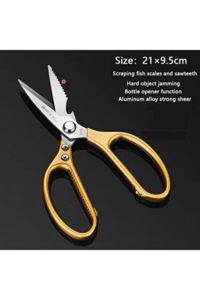 Choice1 مقص مطبخ متعدد الاستخدامات من الفولاذ المقاوم للصدأ الذهبي، مقص لعظام...