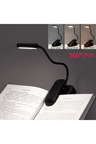 JGT Portable LED Book Light Clip-on Dimmable Reading Light Eye Caring Mini De...
