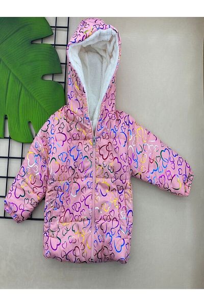 ÖRZİKİDS Unicorn Printed Monthly Plush Coat - Pocketed and Gilded