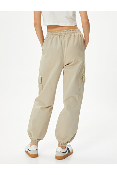Koton Cargo Jogger nadrág kényelmes szabású, elasztikus derékkötő zseb pamut