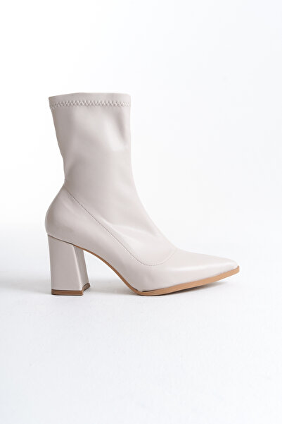 BB Boutiques Еластични дамски боти с остър връх и дебел ток без цип