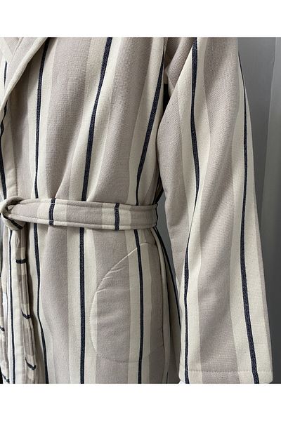 Lucy and Home 100% βαμβακερό Unisex, ριγέ μπουρνούζι
