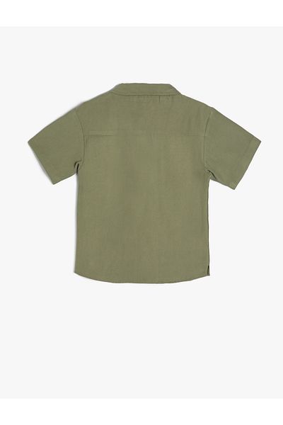 Koton Viscose Short Sleeve Shirt - Single Pocket Detail