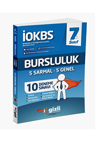 Gizli Yayınları 7.Sınıf İOKBS Bursluluk 10 Deneme Sınavı