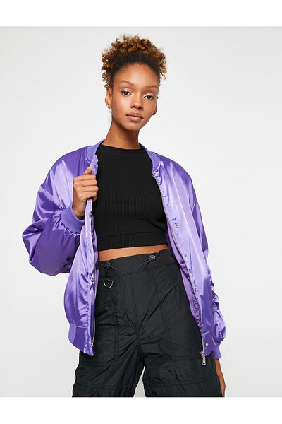 Koton Pilot Jacket Zippered Drawstring Pocket Detailed