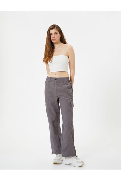 Koton Regular Elastic Cargo Pants with Pockets - Straight Leg