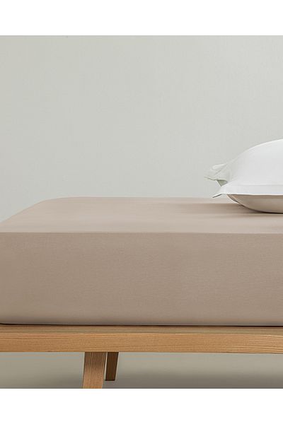 English Home Plain Cotton Single Elastic Sheet Coffee Foam