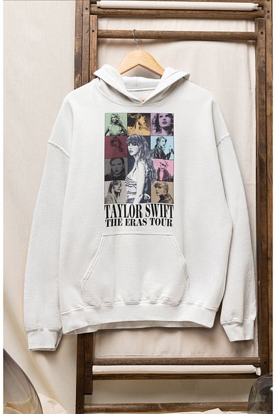 Fuddy Moda Taylor Swift The Eras Tour Φούτερ με στάμπα Unisex Oversize με κουκούλα
