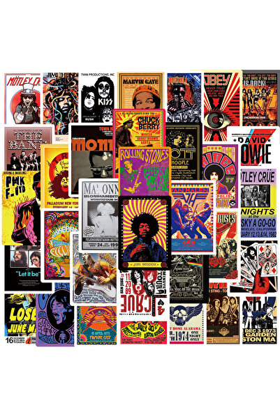 Choice Multicolor 50Pcs Cool Rock Poster Stickers Rock Band Graffiti Stickers...