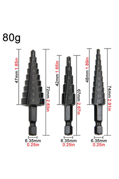 Choice 3 قطع من أكياس البلاستيك، 3 قطع من مثقاب السلم ذو الساق السداسية السود...