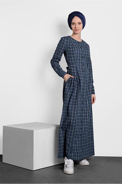 Alvina Καρό φόρεμα με κουμπιά 40370
