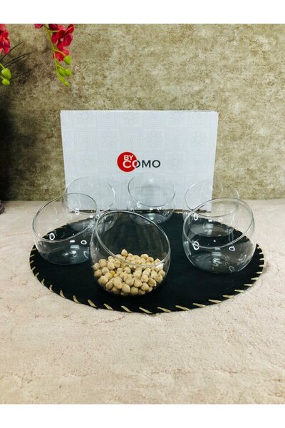 KAPLANBABA MAGNOLYA TATLI ÇEREZ KASESİ ZARİF TASARIM İNCE CAM 6 LI