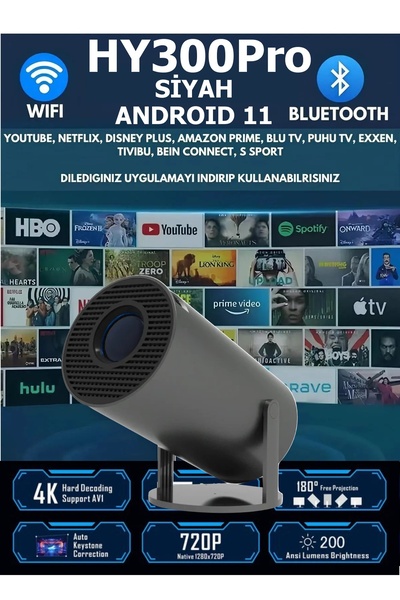 Magcubic Harvoxhy300pro Beyaz Taşınabilir Projeksiyon Cihazı Projektör 2024 H...