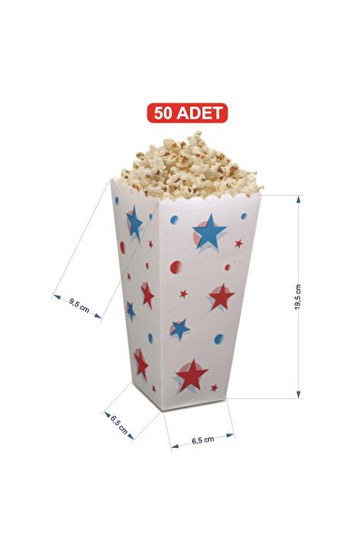 ÇELİKPENÇE Büyük Karton PopCorn / Mısır Kutusu 50 Adet
