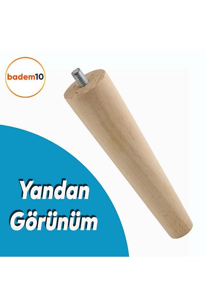 Badem10 Lemn (15 CM) Mobilier Fotoliu Canapea Picior Picioare cu dispozitiv de conectare cu șuruburi M8