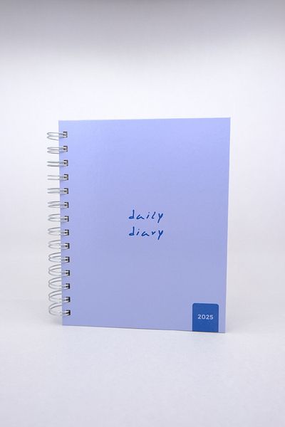 Lemsstudio Soft 2025 Blue Pastel Blue Hard Cover Spiral Daily Dated Agenda