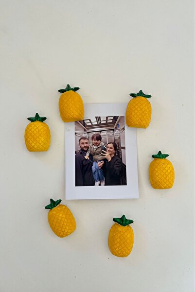 Mandalin Art Studio Beton Buzdolabı Magneti Ananas 6’lı Paket