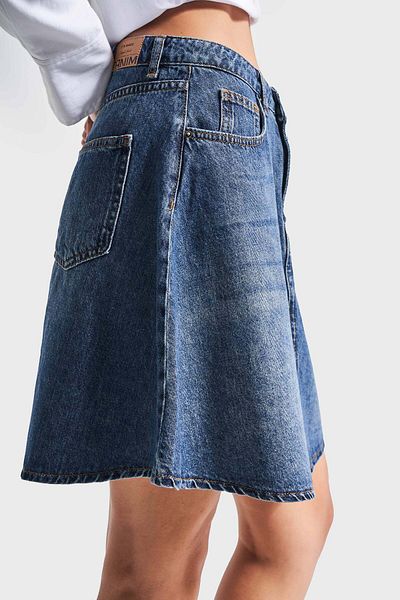 its basic Women's T. Jeans Color 2W48 Flounce Medium Length Denim Skirt