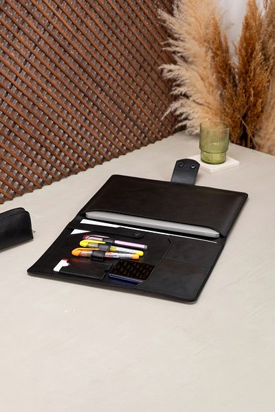 DK LEATHER Laptop din piele PU Macbook - 13, 13,3, 13,6, 14 inchi M1 M2 M3 Pro Air Husă organizatoare Servietă
