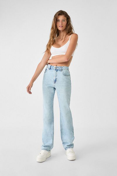 Stradivarius جينز مستقيم الساق