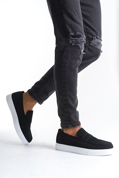 Zerenyus SLW180 Estilo X - Чоловічі замшеві кросівки без шнурків для щоденного спорту, чорні BT