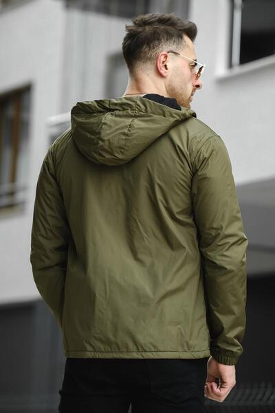 Oksit Ettore Zipper Detailed Water Resistant Men's Coat with Fleece Inside