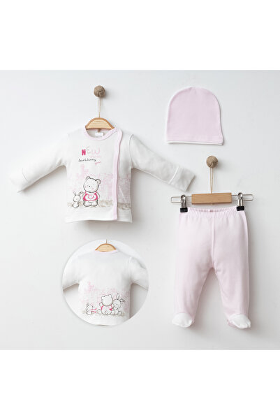 Nai baby طقم خروج الطفل من المستشفى مكون من 3 قطع مع قبعة قطنية 100%