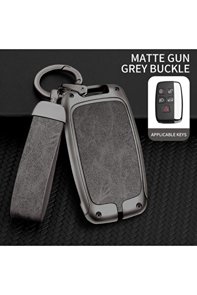 choice2 غطاء وحافظة مفاتيح سيارة من الجلد والمعدن بلون رمادي على شكل صدفة مسد...