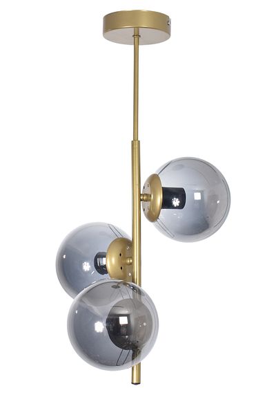 Modavize Ivy Modern Design Living Room Kitchen Bedroom Antique Color Smoked Glass 3-Piece Chandelier