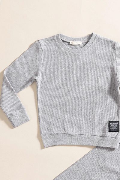 for you kids 2-Piece Cotton Dark Gray Top and Bottom Set