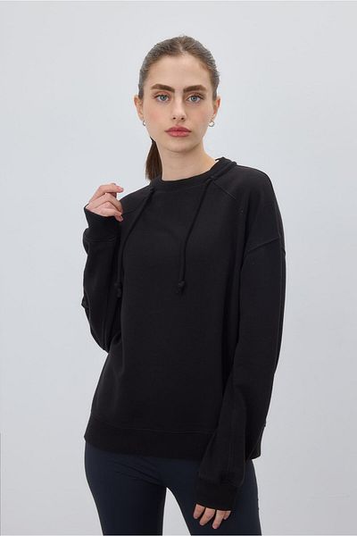 TUBİA Women's Black Cord Detailed Sweatshirt