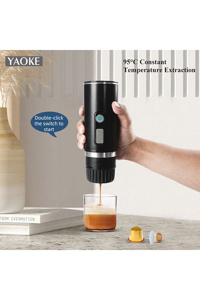 Choice Capsule Coffee Maker 15 BAR Pressure Portable Automatic Grinder Espresso Size USB TYPE C In-car H...