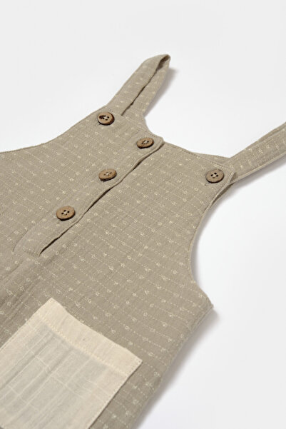 BabyCosy Salopeta cu bretele si buzunar,Verde, BabyCosy, 6-9 luni