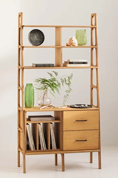 Woodesk Mistero, Ahşap Kitaplık Ve Raf Ünitesi, 190x100, Tik Renk, Cpt4763-190