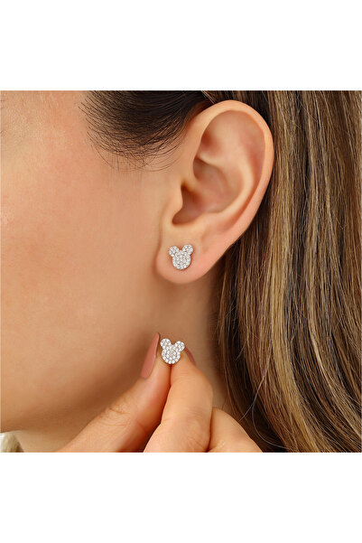 MySilvers Nokta Mickey Zirkon Küpe