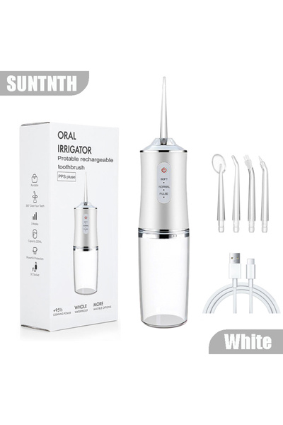 Choice 059-White Portable Dental Water Flosser Oral Irrigator USB Rechargeabl...