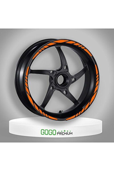 gogo premium FLORASAN TURUNCU HONDA PCX UYUMLU BÜYÜK 1 SET JANT ŞERİDİ