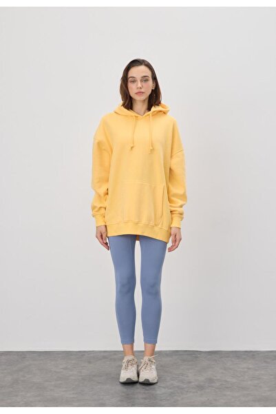 TUBİA Γυναικείο φούτερ με κίτρινη κουκούλα Oversize