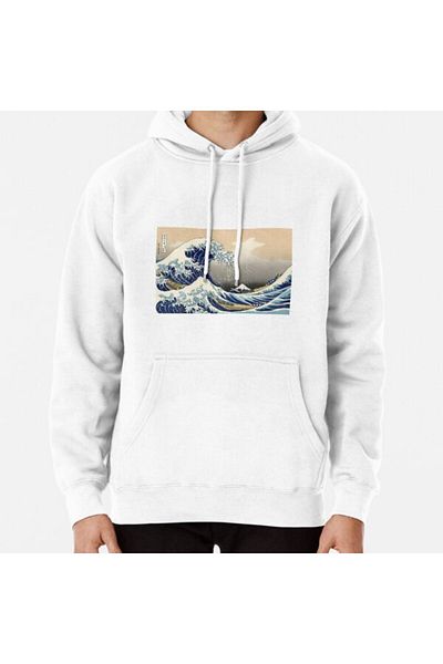 Hvit Stein Hanorac imprimat Great Wave