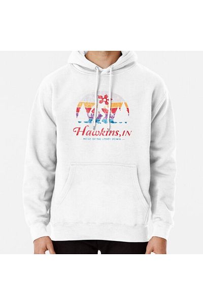 Hvit Stein Επισκεφθείτε Hawkins - Vintage Distressed - Demogorgon - Φούτερ με στάμπα Stranger Things