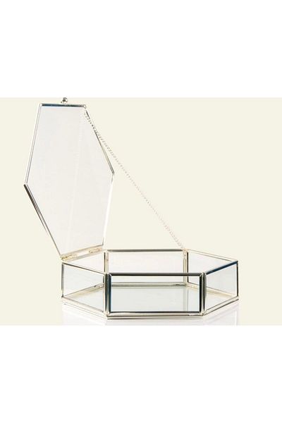 By Ayça Vardan Altigen Chocolate - Glass Box, Jewelry and Decor 20X20X5 cm Silver