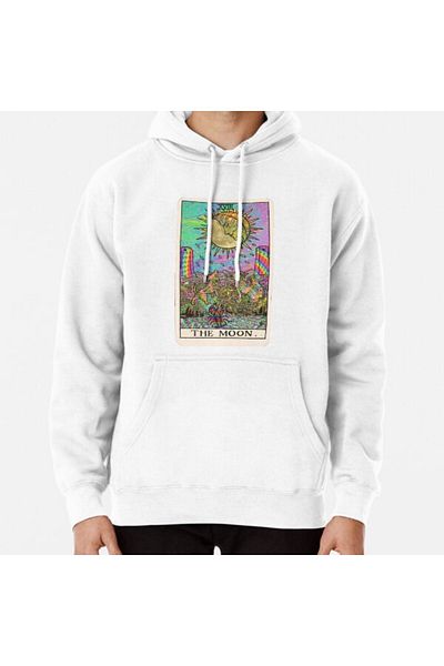 Hvit Stein Psychadelic Tarot- the Moon Printed Sweatshirt