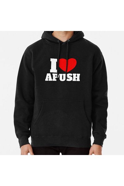 Hvit Stein Суитшърт с щампа I Love APUSH AP US History I Love Apush Gear